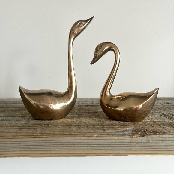 Other - Pair brass swans mid century modern